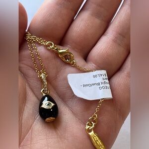 Halcyon Days Gold Necklace Evil Eye
